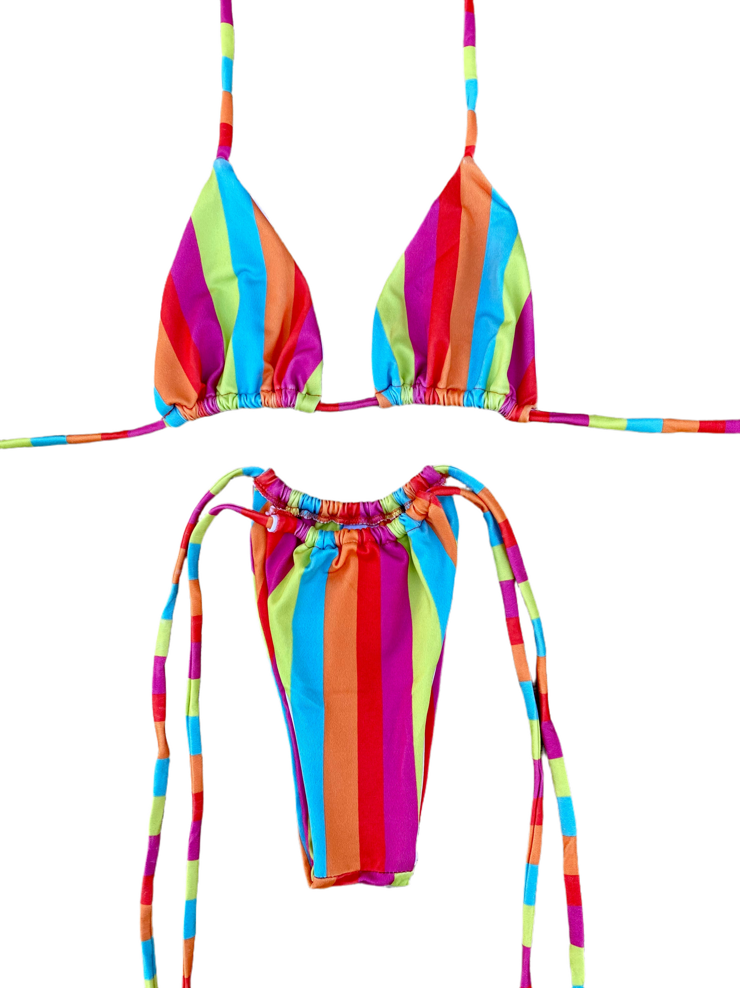 Parrot Set - Non-Padded Triangle Top and Triangle Tie-Up Panties