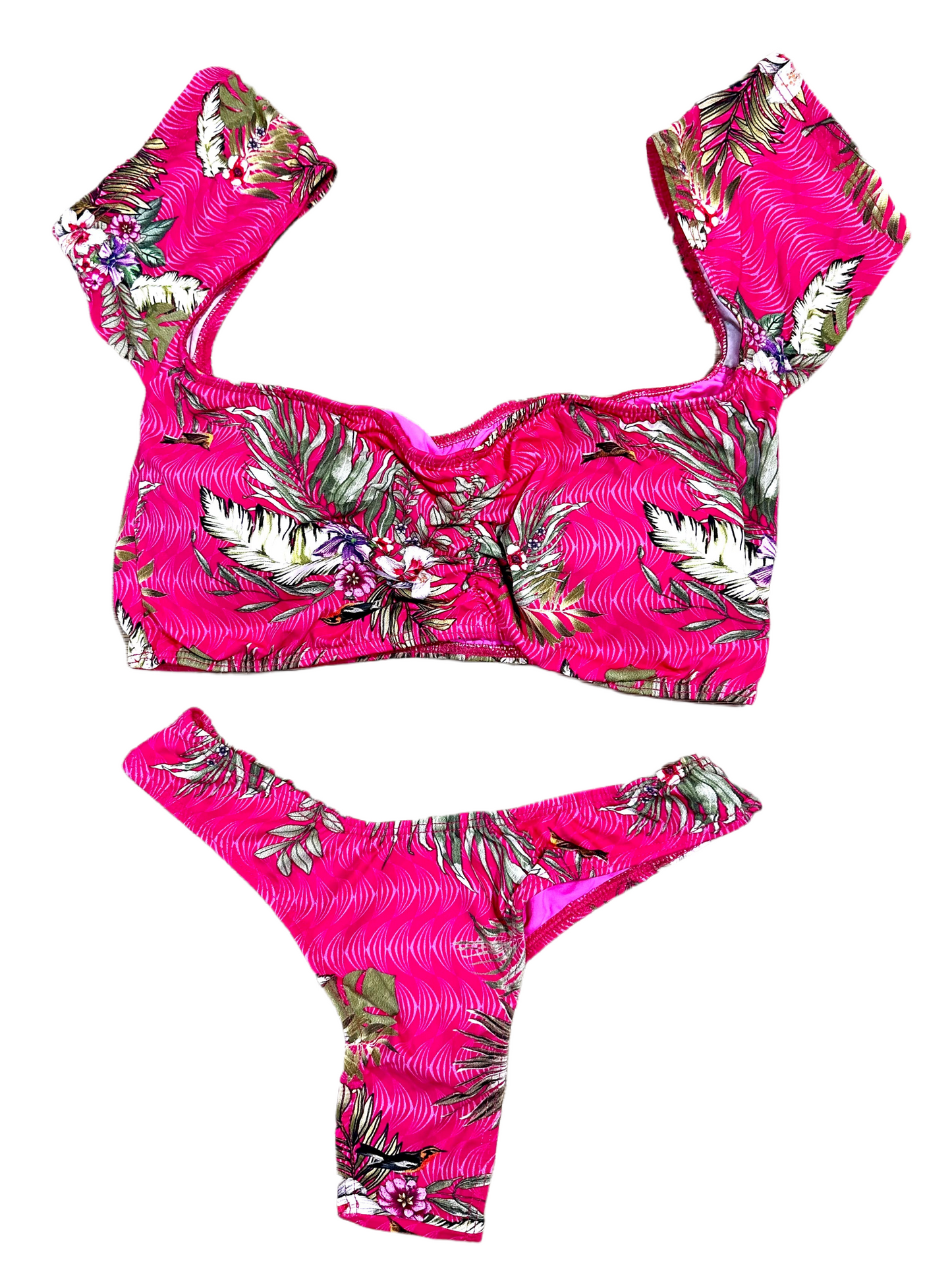 Panther Set - Top with Padded Cups and Shoulder Straps and Delta Wing Panties