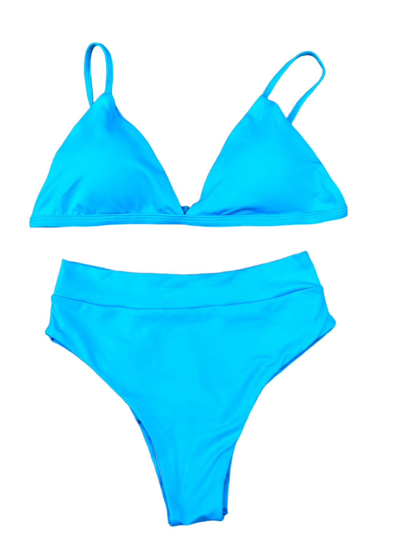 Angra Set - V-Neck Top with Fixed Straps and Removable Cups and High-Waisted Panties