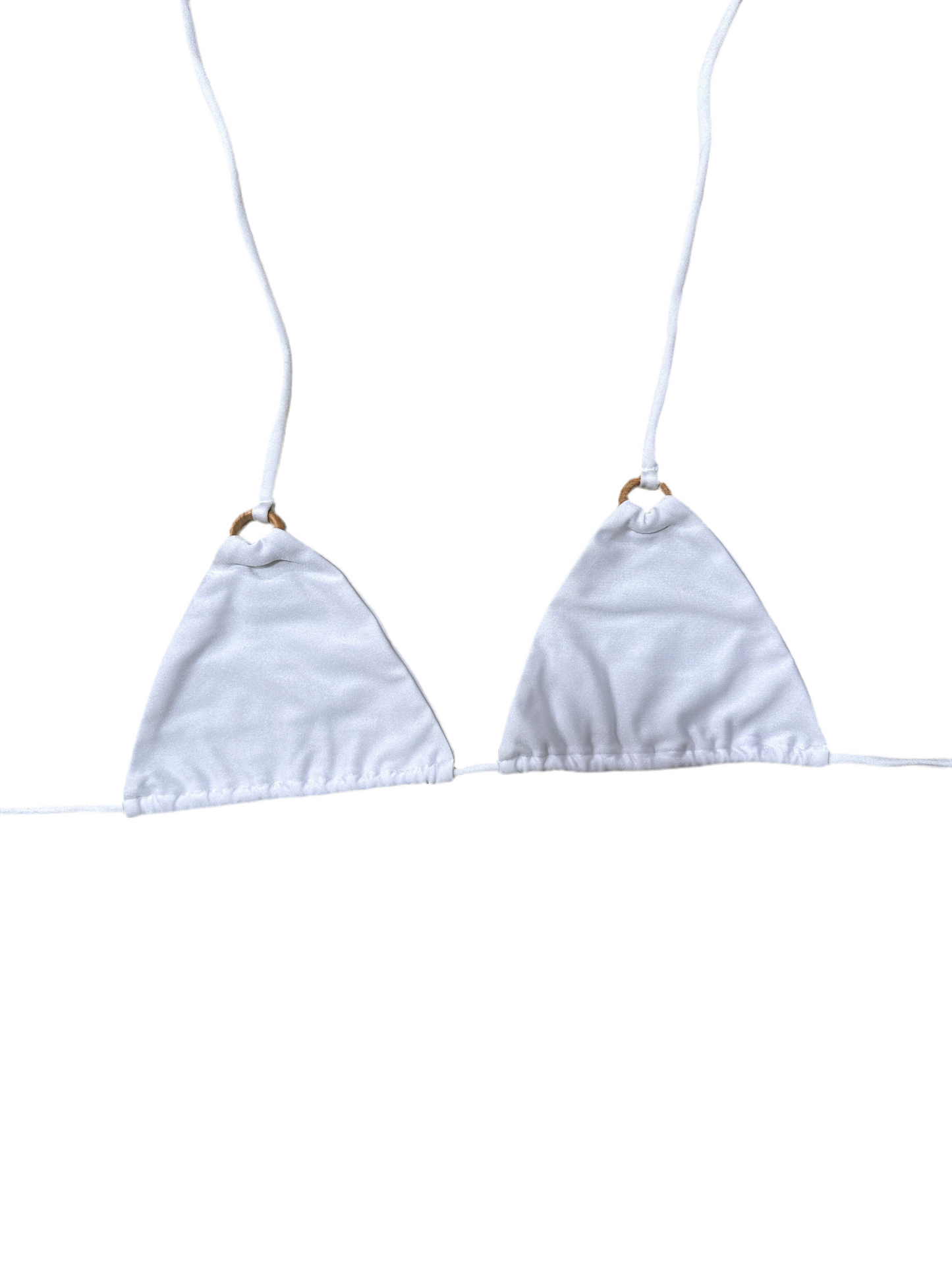 White Malibu Set - Non-Padded Triangle Top and Closed Triangle Panties