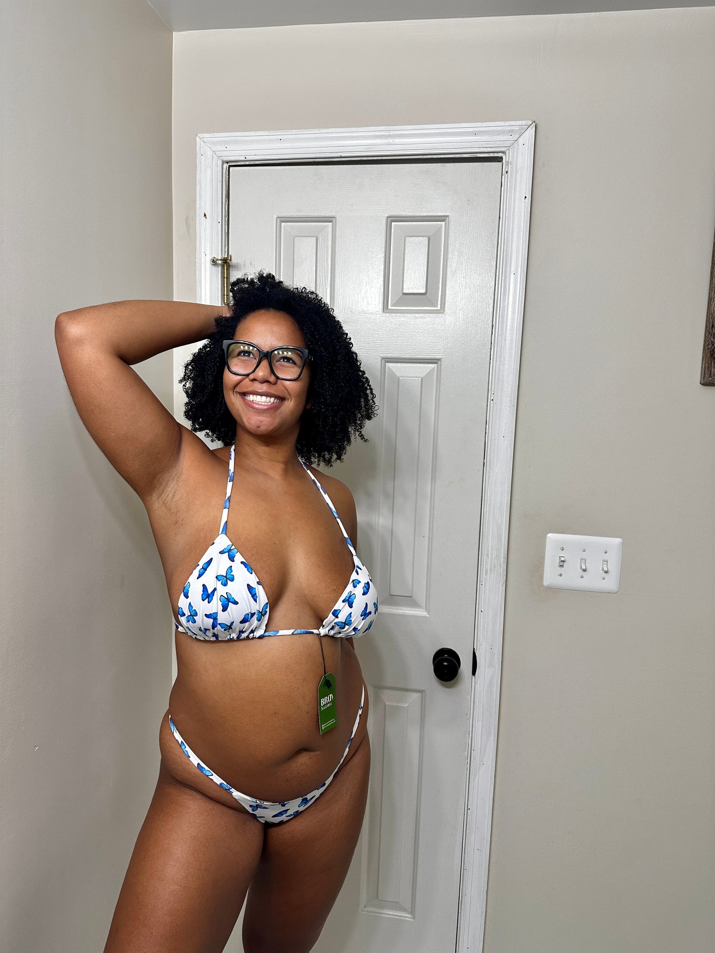 Arara Mar Set - Triangle Top with Removable Pads and Closed Thong Panties