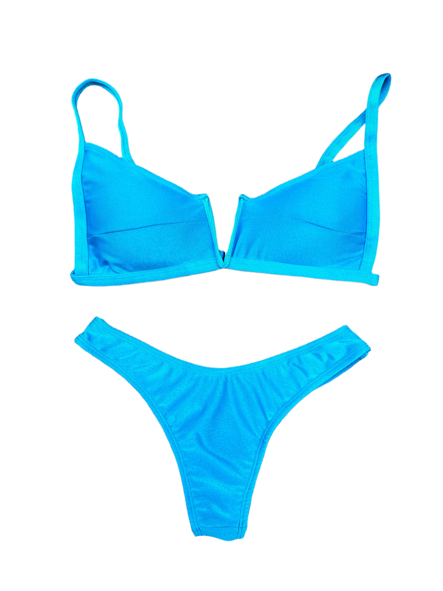 Cancun Set - V-Neck Top with Fixed Straps and Delta Wing Panties