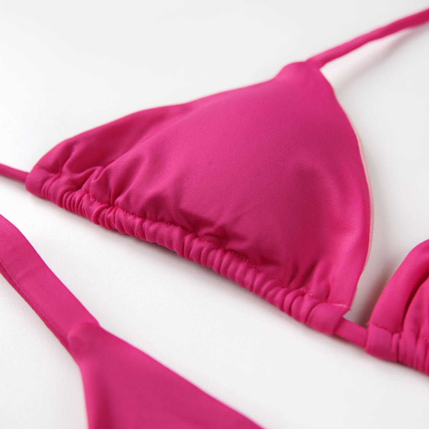 Pink Macaw Set - Triangle Top with Removable Pads and Thong Panties