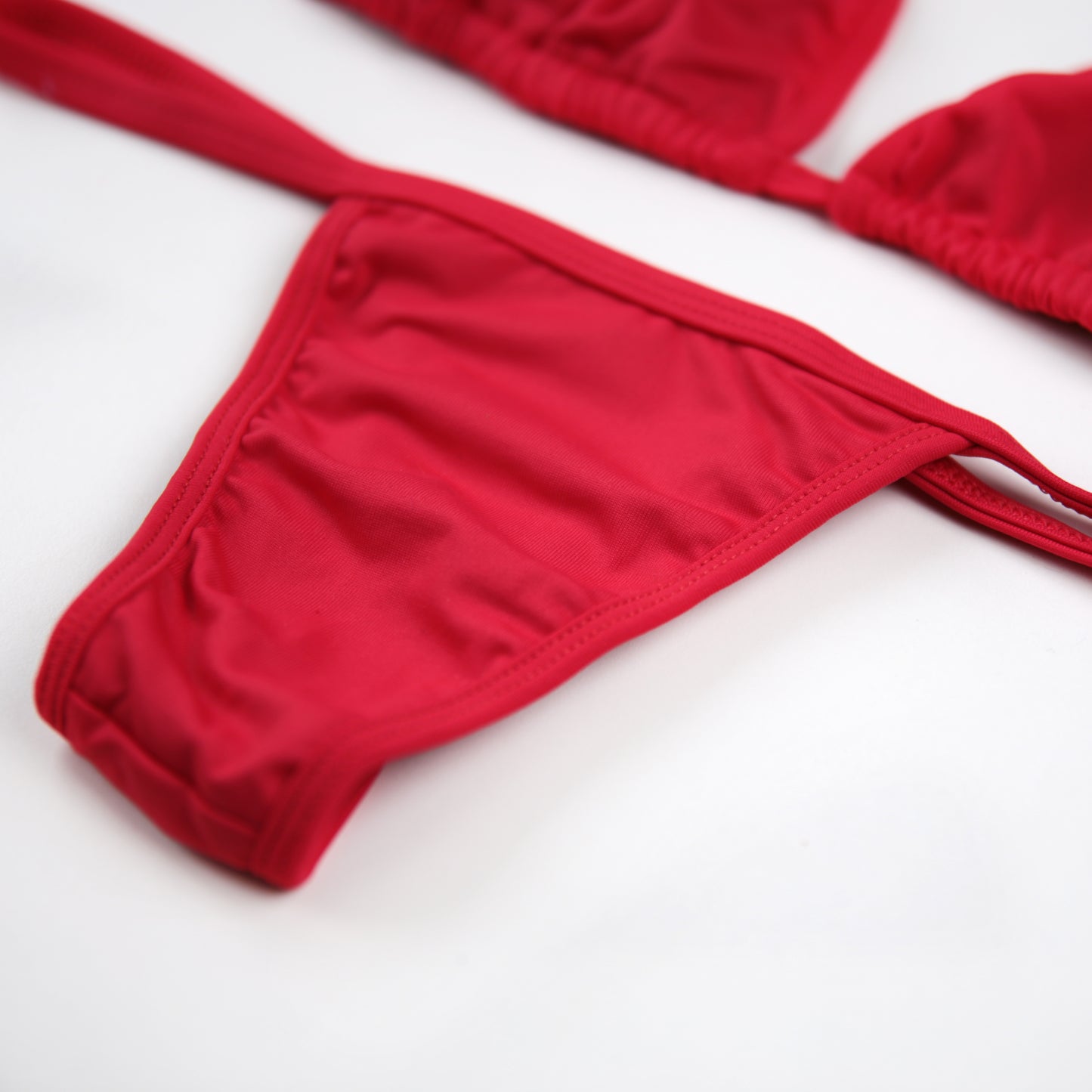 Red Brazil Set - Non-Padded Triangle Top and Thong Panties